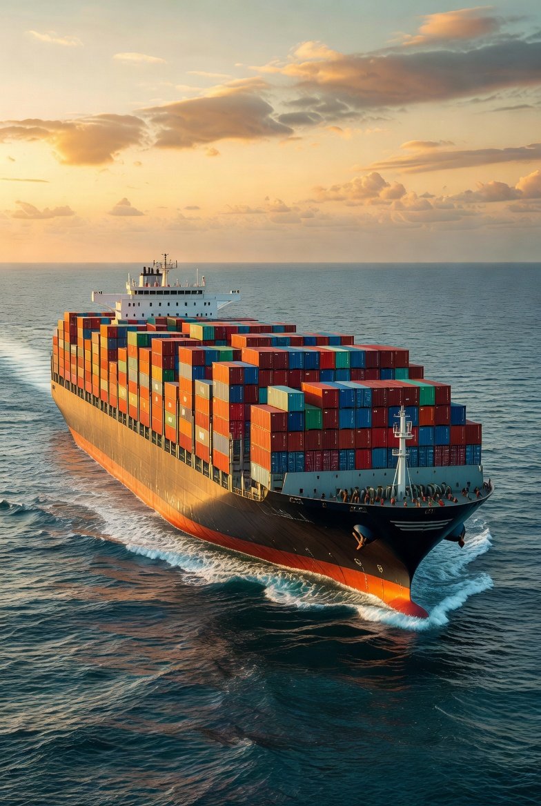 Container Vessel at Sea